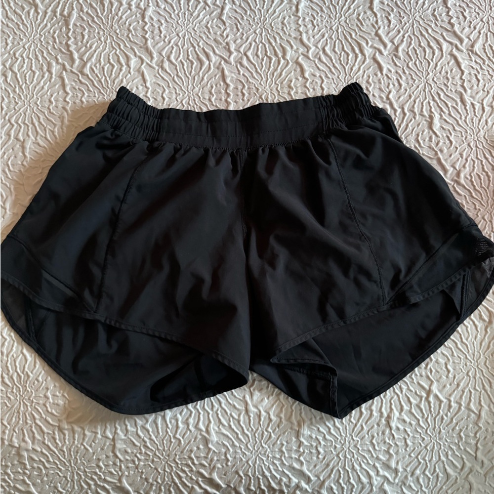 Lululemon black hotty hot shorts, size 8 tall